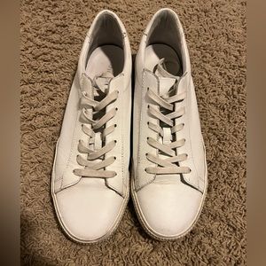 Men’s Vince White Leather Sneakers